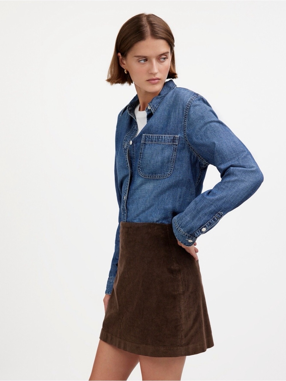 Madewell NWT Corduroy Mini Skirt Dark Brown Size 4